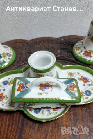 Антикварна порцеланова мастилница, снимка 12 - Антикварни и старинни предмети - 53459580