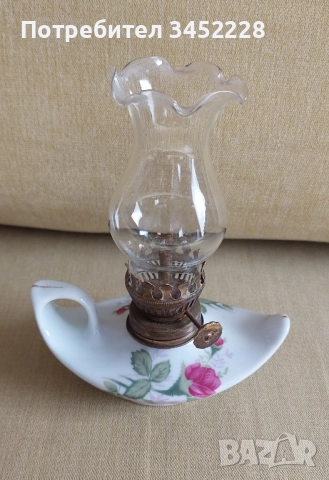 Лампа газена малка за колекционери порцелан , снимка 2 - Антикварни и старинни предмети - 51779314