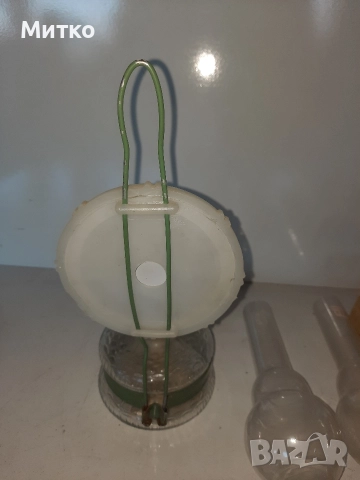 Ретро стъклена газена лампа от Соца, снимка 10 - Антикварни и старинни предмети - 52920885