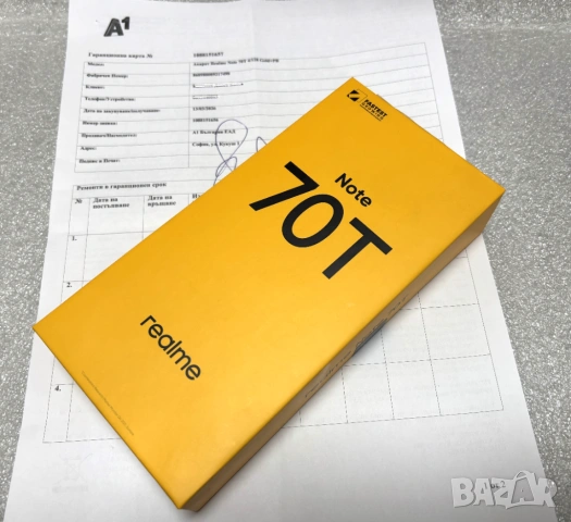 НОВ! 2 години Гаранция! Смартфон Realme Note 70T, 4GB, 128GB, Gold
