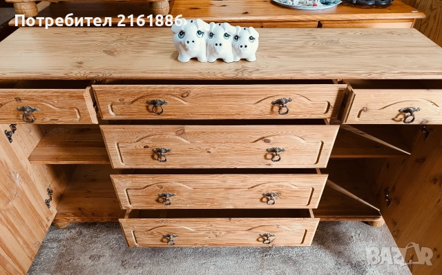 Контра бюфет с месингови дръжки 4142, снимка 2 - Бюфети - 54129602