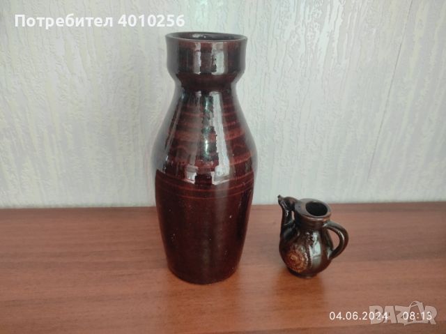 Гледжосани керамични вази от 70-те, снимка 5 - Антикварни и старинни предмети - 46056995