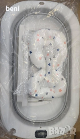 Сгъваема бебешка вана с термометър , снимка 4 - За банята - 53419789