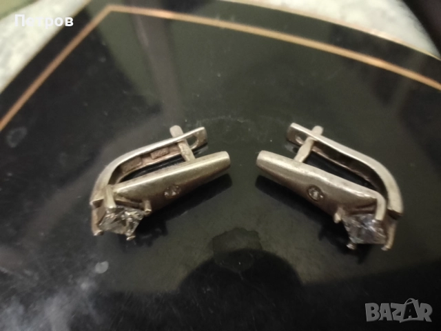 сребърни обеци с камъни