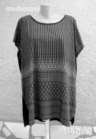 4XL Нова блуза Gina Benotti в черно и бяло, снимка 1 - Туники - 46419360