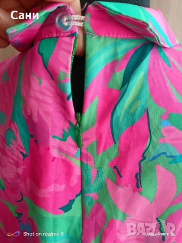 Розова блузка с зелена 🎀, снимка 4 - Туники - 51343784
