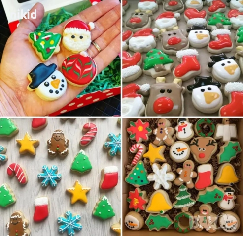 20 бр мини Коледни резци резец форми форма за тесто зеленчуци плодове метални, снимка 4 - Форми - 52894117