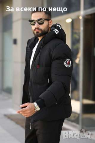 Moncler Мъжко Черно Зимно Яке С Качулка Код A1079, снимка 2 - Якета - 52327115