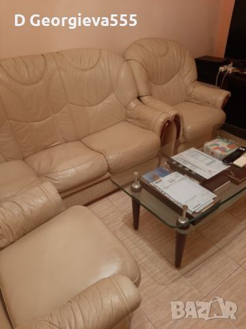 Кожен диван и фотьойли, снимка 4 - Дивани и мека мебел - 45931442
