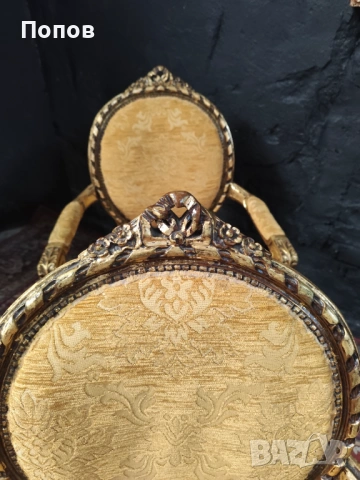 Салонен комплект стил Луи XVI, снимка 10 - Дивани и мека мебел - 53395200