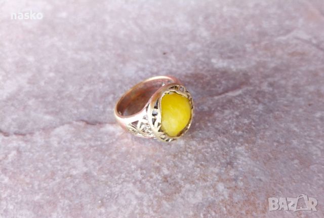 Стар пръстен с нефрит, снимка 4 - Антикварни и старинни предмети - 46363913