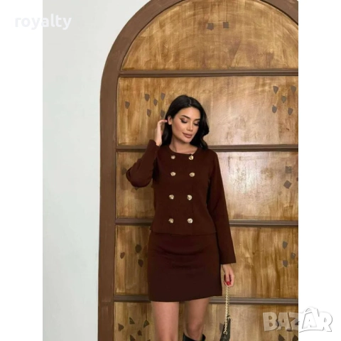 Трикотажен комплект от две части с пола, снимка 2 - Поли - 52157474