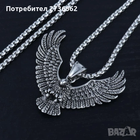 Масивно колие медальон " Гарван на Один ", снимка 3 - Колиета, медальони, синджири - 54071174