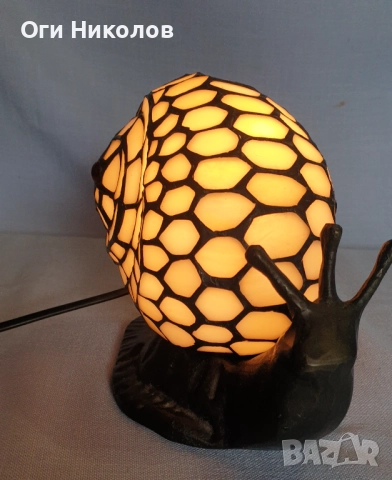 Настолна лампа тип Тифани  с форма охлюв , снимка 7 - Антикварни и старинни предмети - 51708825