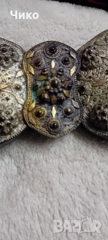 Сребърни пафти със позлата и филигран, снимка 13 - Антикварни и старинни предмети - 53725258