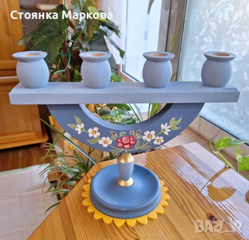 Голям свещник-ръчна изработка, снимка 4 - Декорация за дома - 52389656