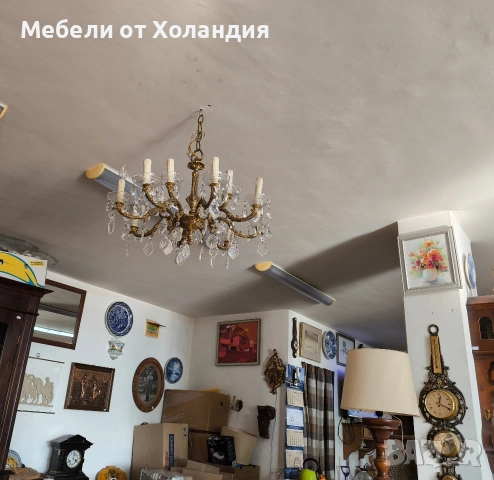 Месингов полилей за 12 крушки, снимка 9 - Полилеи - 53084023