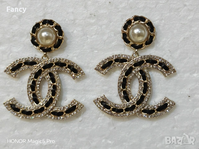 Страхотни обици Chanel , снимка 3 - Обеци - 53618509