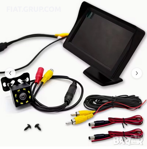 Задна камера 5MP HD  с монитор паркиране сензор парктроник 8LED HD НОВО, снимка 3 - Аксесоари и консумативи - 52196032