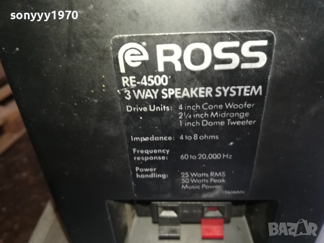ROSS METTAL SPEAKERS-ВЧЕРА ВНОС ОТ SWISS 0711251538LCHERY2, снимка 16 - Тонколони - 52333311