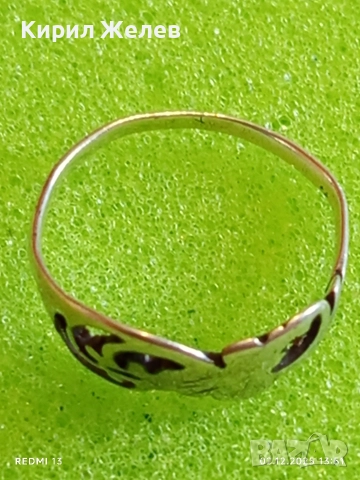 Елегантен сребърен пръстен стил АРТ НУВО майсторска ръчна изработка 52387, снимка 6 - Пръстени - 52625484