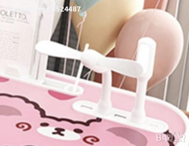 Детска масичка с място за чаша и. С 4 USB порта , вентилатор и LED лампа, снимка 5 - Други - 52685366