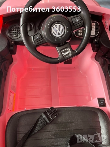 Розова детска акумулаторна Фолксваген количка, снимка 7 - Електрически играчки - 52709011