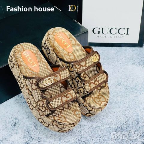 Gucci дамски чехли платформа, снимка 1 - Чехли - 46689139