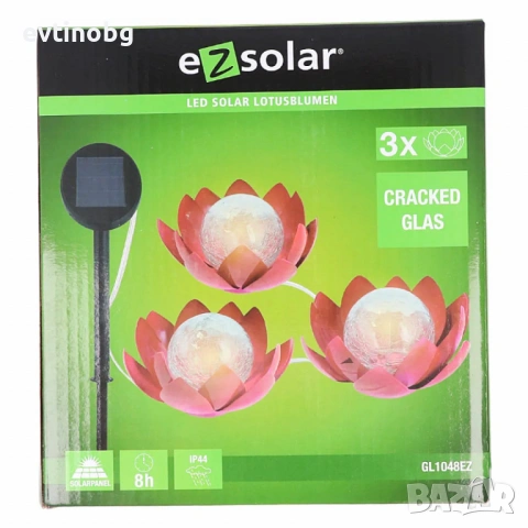 LED слънчев градински соларен панел с 3 светещи лампи цветя, снимка 3 - Градински мебели, декорация  - 53877904