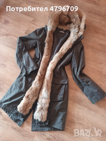 Парка естесвен пух от заек, снимка 3 - Палта, манта - 54191873