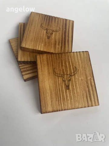 Сет от 4 гравирaни подложки за чаши, снимка 3 - Аксесоари за кухня - 52505521