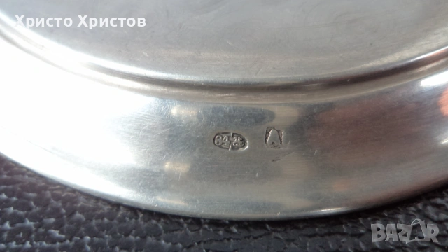 Царска Русия, дворянска сребърна чинийка с гравирана орнаментика монограми , снимка 6 - Антикварни и старинни предмети - 54127991