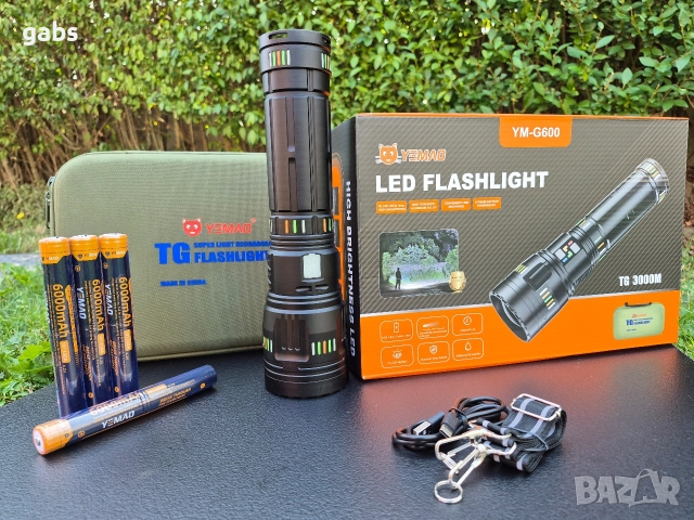 Супер мощен LED лазерен фенер YM-G500 и YM-G600/3200м/4000lm