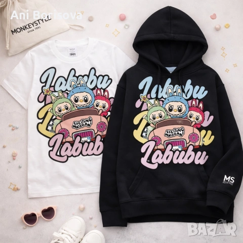 Детски комплекти и суитшъри LABUBU – тениски и екипи, снимка 6 - Детски комплекти - 54087257