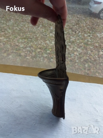 СТАР АНГЛИЙСКИ МЕСИНГОВ СВЕЩНИК ЗА СТЕНА С МАРКИРОВКИ, снимка 5 - Антикварни и старинни предмети - 53511828