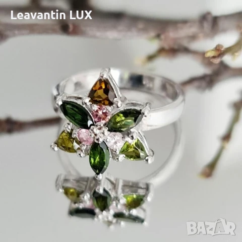 Сребърен пръстен с Турмалин, снимка 1