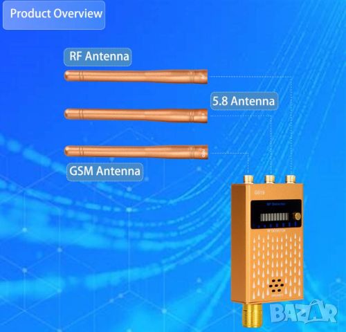 Професионален 3хАнтени 1-8000MHz Мощен CDMA RF GPS WiFi Скрита Камера Детектор Аудио Бръмбари Тракер, снимка 8 - Други - 30528336