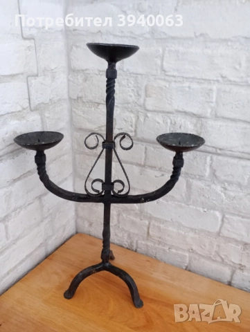 Стар свещник от ковано желязо колекция, снимка 9 - Декорация за дома - 50646667