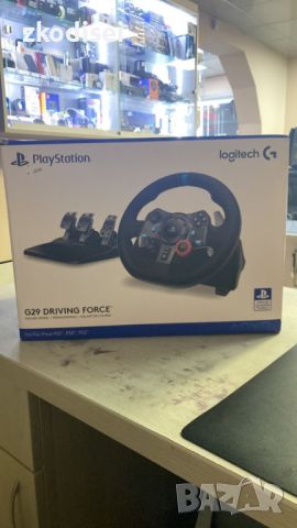 Logitech G29 Driving Force + Чисто ново с кутия и кабели!, снимка 1 - Джойстици и геймпадове - 46223676