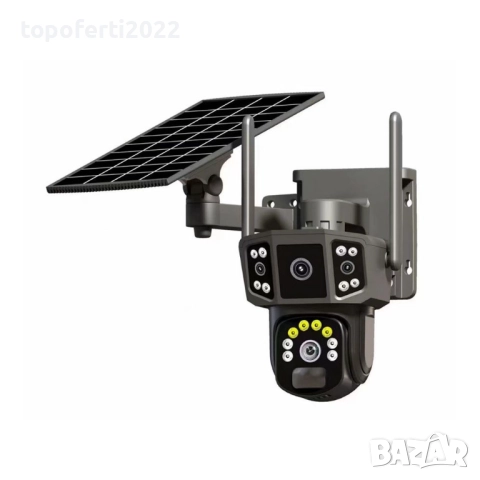 4G Соларна камера 2 обектива • SIM карта • Без ток / Без WiFi • V380 Pro, снимка 6 - Друга електроника - 52985308