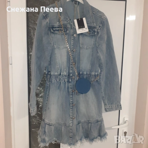 Дамска дънкова рокля с чантичка