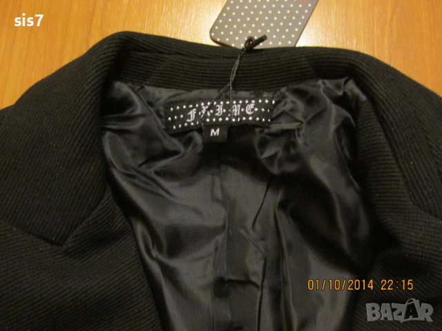 ново черно сако размер М внос от Англия, снимка 3 - Сака - 51946642