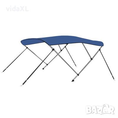 vidaXL Тента за лодка, 3 дъги, синя, 183x140x137 см(SKU:92363