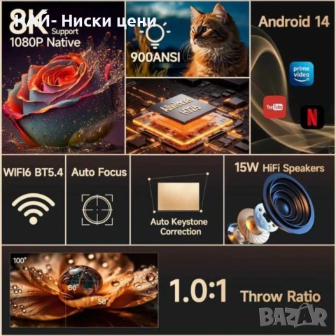 Чисто нов проектор , снимка 7 - Плейъри, домашно кино, прожектори - 53893382