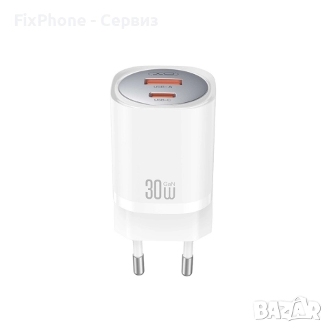 Зарядно устройство комплект XO CE21 PD 30W 1x USB-C 1x USB + USB-C - USB-C кабел, Бяло , снимка 2 - Оригинални зарядни - 52575012