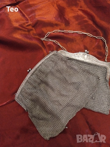 Старинна дамска сребърна чанта, снимка 11 - Антикварни и старинни предмети - 53454729