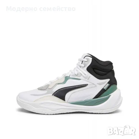 Мъжки баскетболни маратонки PUMA Playmaker Pro Mid Plus Basketball Shoes White/Multi, снимка 4 - Маратонки - 46997553