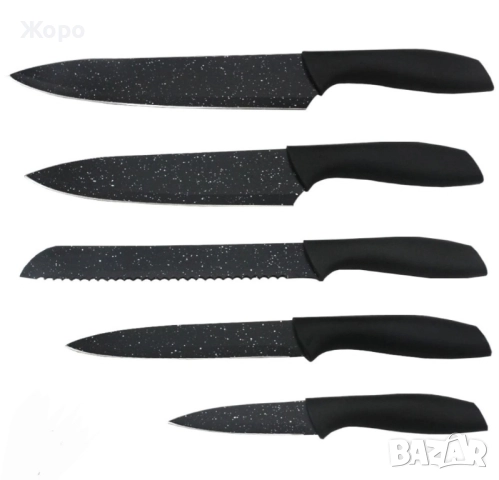 Комплект ножове ZEPHYR 1633 5-ножа и поставка черен или сив цвят, снимка 6 - Прибори за хранене, готвене и сервиране - 52482340