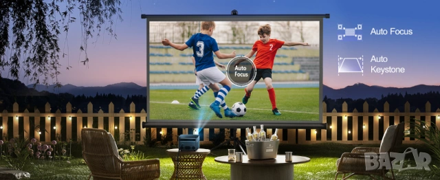 Видеопроектор Wimius, P64 WiFi Bluetooth Full HD 1080P, 600 ANSI лумена, 4K видео, WiFi-6, 300 инча , снимка 9 - Плейъри, домашно кино, прожектори - 54241155