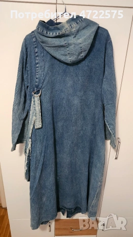 Дълго дънково палто, Турция, снимка 2 - Якета - 53273911